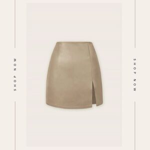 Tan vegan leather skirt